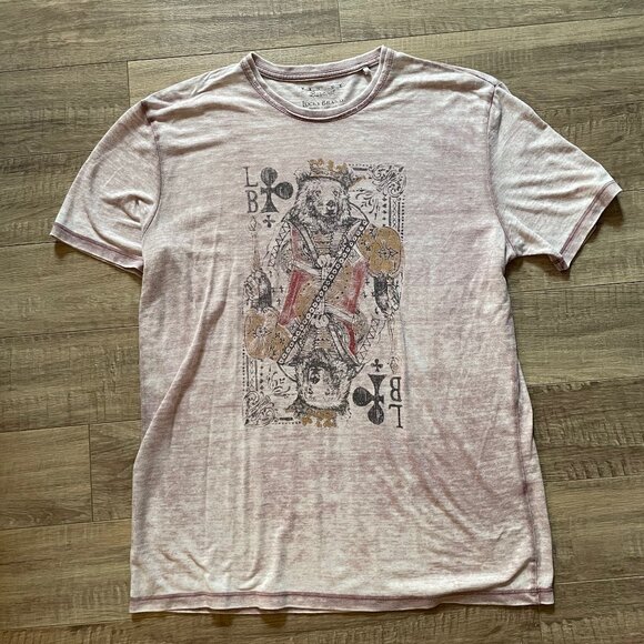 BUNDLE & SAVE! Men's LUCKY BRAND "King Bear" Venice Burnout tee, Size L. - Picture 1 of 3